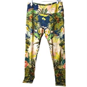 Soft Suroundings Highrise Leggings Floral Viscose Knit Blend Tropical Botanical